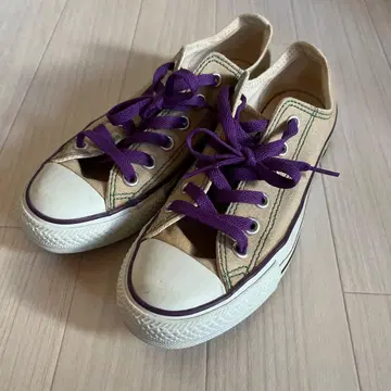 CONVERSE ALL STAR 베이지 퍼플 스니커즈 24.0cm