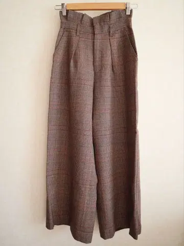 Mystrada 체크 와이드 팬츠