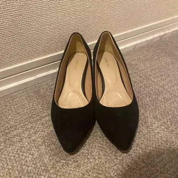 SLOBE IENA 스웨이드 펌프스 23.5cm 블랙 슬로브 이에나