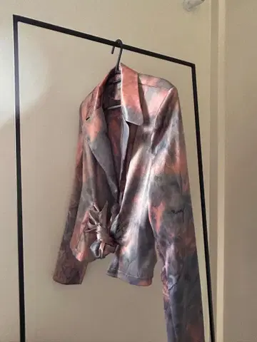 마블 핑크 그레이 테일러드 자켓