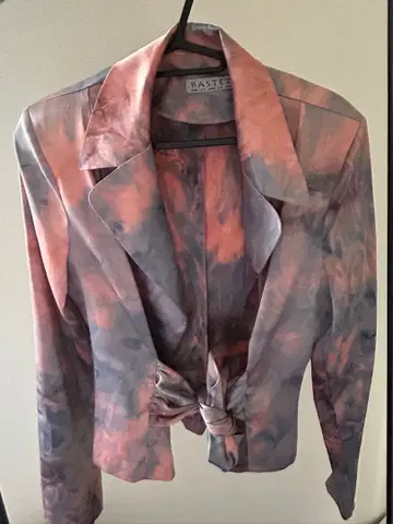 마블 핑크 그레이 테일러드 자켓