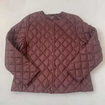 유니클로 퍼프 테크 퀼팅 자켓 웜 패디드 와인 컬러 XL