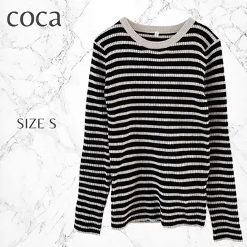 코카 보더 스테디셀러 성숙 캐주얼 데일리 러프 엄마 코디 리브 니트 S