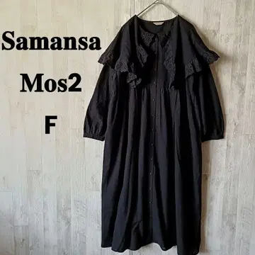 Samansa Mos2 사만사 모스모스 레이스 빅 옷깃 원피스 블랙 F