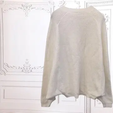 새상품급 니트 스웨터 [ F ] 아이보리 리브 돌먼 슬리브 스트레치