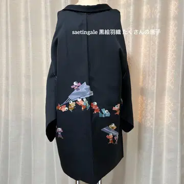 블랙 회화복 순수 실크 문양 없음 많은 당자 무늬