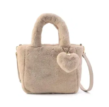 LOVEARY 베이지 퍼 토트백 페이