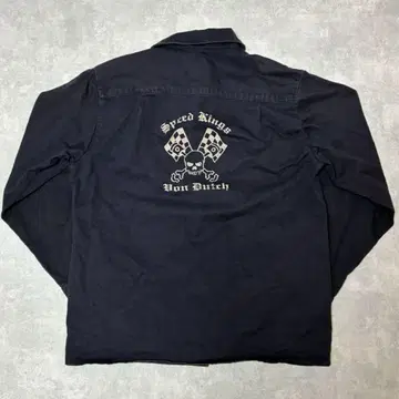 Von dutch USA제 워크 셔츠 네이비 백 프린트 스컬