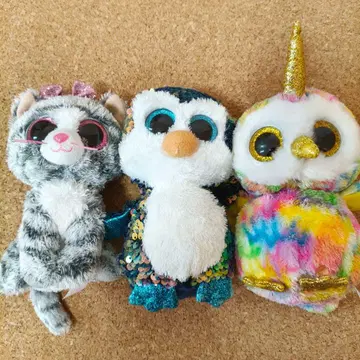 ty 컬러풀 봉제 인형 3개 세트