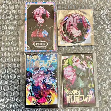 마 피아 애니메이트 카페 글리터 캔뱃지 금박 카드 앨리스 4점