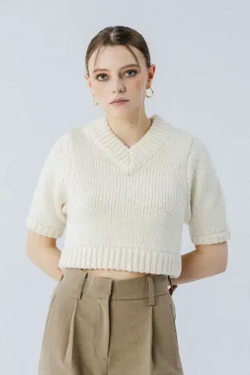 Baklava Crop Knit white Ssize