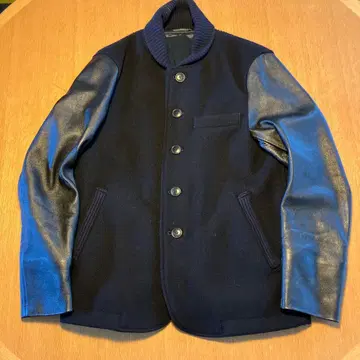 BLUE BLUE 울 가죽 콤비 자켓