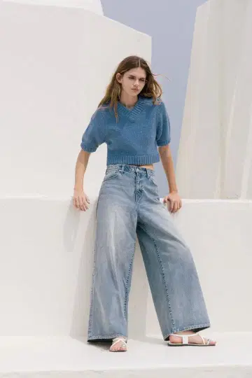 Baklava Crop Knit blue Ssize