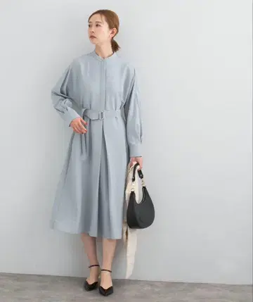 [ 어반 리서치 로쏘 ] 허리 베스트 돌먼 원피스 [ 프리/블루 ]