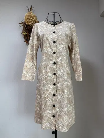 J.alone/리버티 패턴/긴팔 셔츠 원피스/사이즈 2