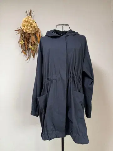 MIZUIROIND 차콜 그레이 롱 후드티