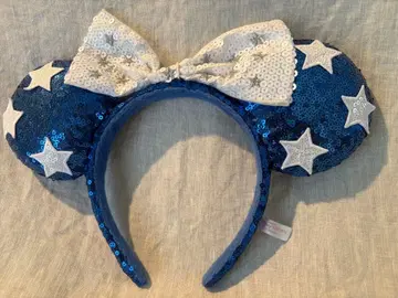 [레어 새상품급] 올드 디즈니 미니 파랑 스팽글 머리띠