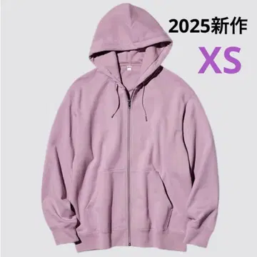 유니클로 맨투맨 풀 집업 후드티 핑크