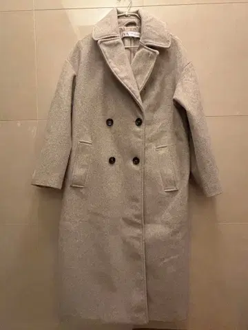 ZARA 그레이 더블 보론 코트