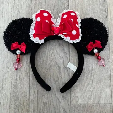 디즈니 리조트 귀찌 머리띠 미니 빨간색