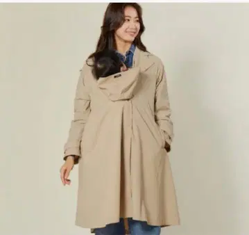 코니 새상품 베이지 아기띠 대응 트렌치코트