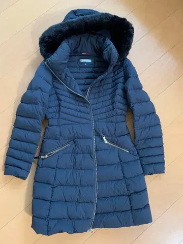 TOMMY HILFIGER 후드 부착 다운 코트 L 네이비