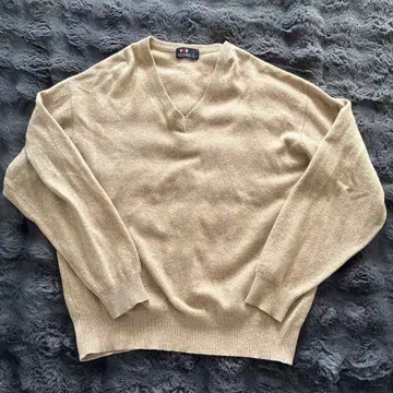 VAN 캐시미어 100% V넥 니트 베이지 sizeL