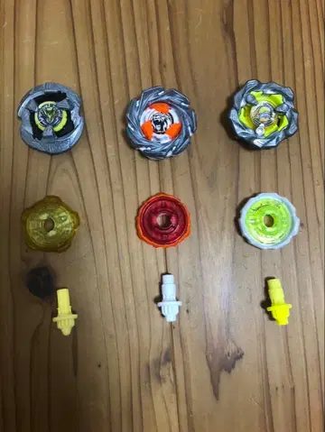 베이블레이드 3개 세트 쉘터 O 레온 고래 베이코드 사용 완료