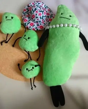 풋콩 모양 가족 봉제 인형 펜 케이스