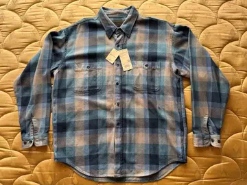 빔즈 ATTENTION 인디고 체크 셔츠 L 사이즈 미사용품