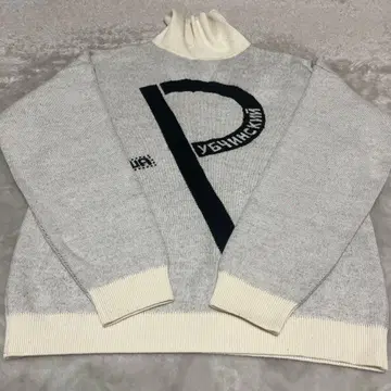 고샤 루브친스키 남성용 니트 하이넥 스웨터 베이지 L