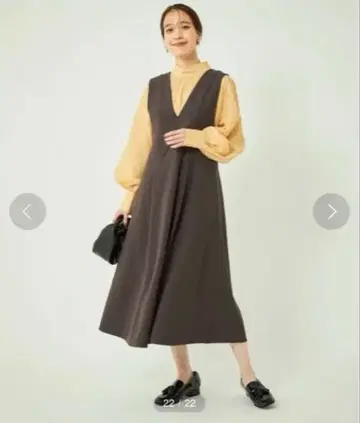 미사용 그린 라벨 릴랙싱 파우더 플레어 오버롤 스커트 체크