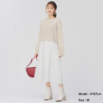 청키 니트 셔츠 콤비네이션 원피스 L 사이즈