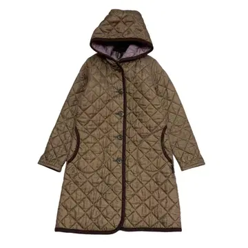 LAVENHAM 라벤햄 퀼팅 후드 롱 코트 36 후드