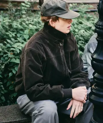 Regen Glanz 합성 스웨이드 지퍼 블루종