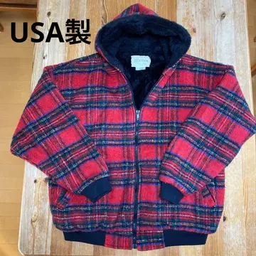 80s USA제 빈티지 melton 후드 부착 자켓