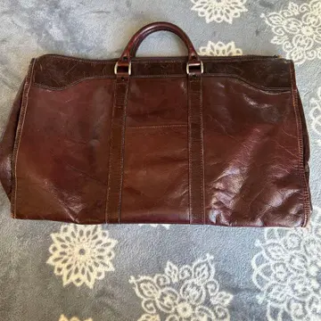 쇼와 레트로 브라운 가죽 보스턴 백
