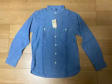 무인양품 더블 포켓 셔츠 L 블루 새상품