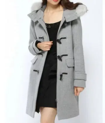 rienda 그레이 퍼(fur) 포함 더플 코트