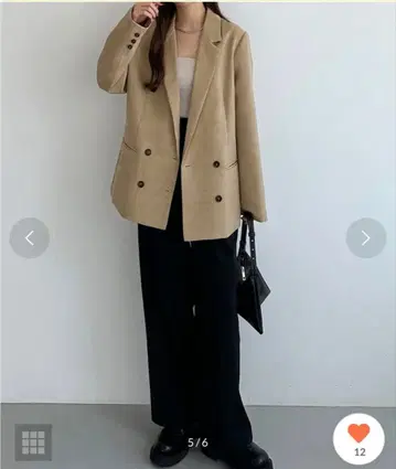 callautia 더블 버튼 테일러드 자켓 라이트 베이지 L 사이즈