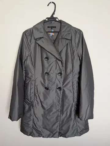 그레이 더블 브레스트 다운 자켓