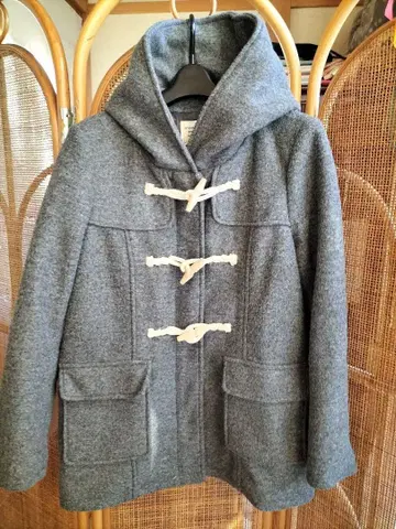 새상품급 그레이 더플 코트* 후드 부착