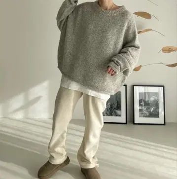 argue 알파카&울 와이드 풀오버 니트