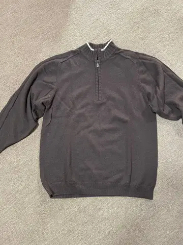 adidas 브라운 하프 지퍼 스웨터