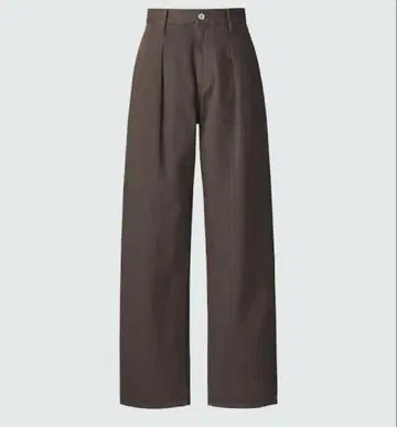 택 포함 새상품 UNIQLO 데님 턱 팬츠 브라운
