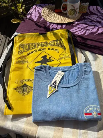 하레이와 SURF N SEA 파랑 T셔츠