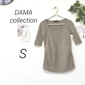 9868-2 DAMA collection 반팔 캐시미어 니트 무지 S