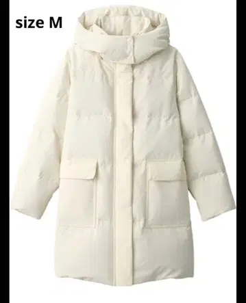 새상품급 무인양품 발수 다운 코트 아이보리 후드 탈부착 가능