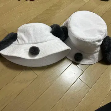 화이트 폼폼 버킷햇