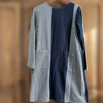 sunny clouds 스트라이프 데님 긴팔 튜닉